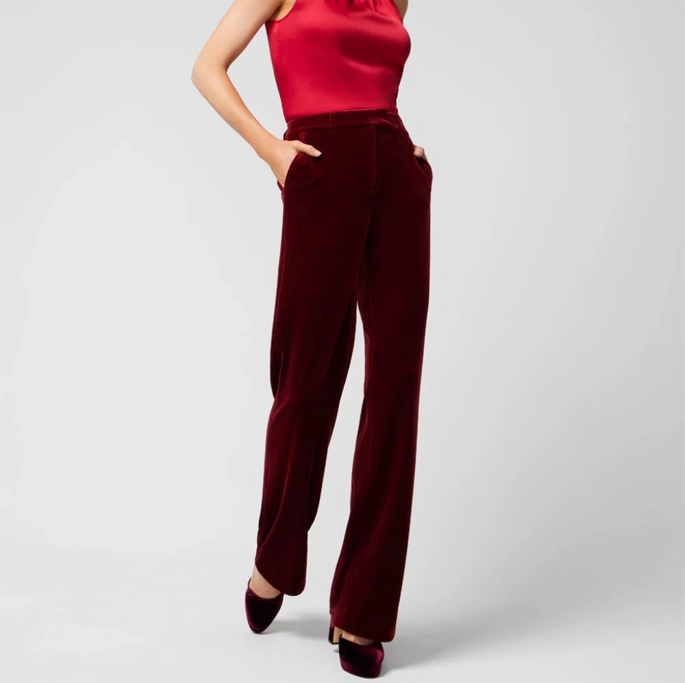 WHBM | Luna Wide Leg Velvet Classic Trousers